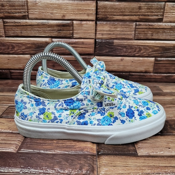 Vans Floral Bow Sneakers Kids Youth Size 1